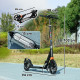 AIYAPLAY Kids Scooter with 4 Levels Adjustable Handlebar, Dual Brake System, 200mm Wheels, ABEC-7 Bearings, Black