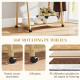 Bamboo Clothes Rack, with Shelves and Hooks - Natural Finish