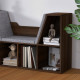 Bookcase Storage Shelf with Cushioned Reading Seat, Cube Bookshelf Organizer for Bedroom Living Room, Chestnut