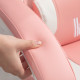 Cat Ear and Paw Reclining Office Chair, with Footrest - Pink/White
