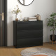 Chest of Drawers, 3-Drawer Storage Organiser Unit for Bedroom, Living Room, Black