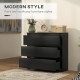 Chest of Drawers, 3-Drawer Storage Organiser Unit for Bedroom, Living Room, Black