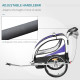 Child Bike Trailer Baby Bicycle Trailer 360° Rotatable for 2 Kids with Steel Frame LED Hitch Coupler Purple