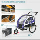 Child Bike Trailer Baby Bicycle Trailer 360° Rotatable for 2 Kids with Steel Frame LED Hitch Coupler Purple
