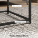 Coffee Table Set of 2, Nest of Tables with 3.5cm Thick Tabletop, Oak