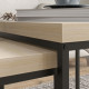 Coffee Table Set of 2, Nest of Tables with 3.5cm Thick Tabletop, Oak