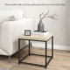 Coffee Table Set of 2, Nest of Tables with 3.5cm Thick Tabletop, Oak