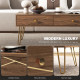 Coffee Table with Storage, Living Room Table with Drawers, Rectangular Tea Table with Steel Base for Home, 100 x 50 x 41 cm, Bro