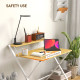Compact Folding Desk for Small Spaces, Foldable Computer Desk with Storage Shelf for Home Office, 2-Tier Study Writing Table, 86
