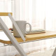 Compact Folding Desk for Small Spaces, Foldable Computer Desk with Storage Shelf for Home Office, 2-Tier Study Writing Table, 86