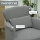 Corduroy Retro Accent Chair - Light Grey