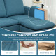 Corner Sofa with Reversible Chaise Lounge, Corduroy Fabric 3 Seater Sofa Settee for Living Room, L Shaped Couch with Scatter Bac