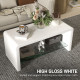 Curved Two-Tier Coffee Table - High Gloss White
