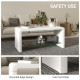 Curved Two-Tier Coffee Table - High Gloss White