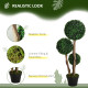 Decorative Artificial Plant Boxwood Ball Topiary Tree in Pot Fake Plant for Home Indoor Outdoor Decor, 90 cm, Dark Green