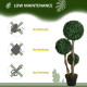 Decorative Artificial Plant Boxwood Ball Topiary Tree in Pot Fake Plant for Home Indoor Outdoor Decor, 90 cm, Dark Green