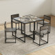 Dining Table and Chairs Set 2, Dining Room Sets, Rectangular Space Saving Table and 2 Chairs for Compact Kitchens, Steel Frame, 