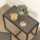 Dining Table and Chairs Set 2, Dining Room Sets, Rectangular Space Saving Table and 2 Chairs for Compact Kitchens, Steel Frame, 