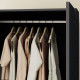 Double Paneled Door Wardrobe, with Shelves - Black