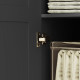 Double Paneled Door Wardrobe, with Shelves - Black