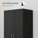 Double Paneled Door Wardrobe, with Shelves - Black