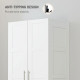 Double Paneled Door Wardrobe, with Shelves - White