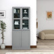 Double Storage Display Cabinet - Grey