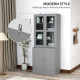 Double Storage Display Cabinet - Grey