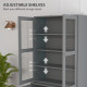 Double Storage Display Cabinet - Grey