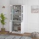 Double Storage Display Cabinet - White