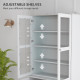 Double Storage Display Cabinet - White