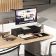 Dual Monitor Stand Riser with 2 Drawers, Adjustable Length and Angle, 116cm Monitor Riser for Laptop, Computer, PC, Small Printe