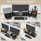 Dual Monitor Stand Riser with 2 Drawers, Adjustable Length and Angle, 116cm Monitor Riser for Laptop, Computer, PC, Small Printe