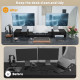 Dual Monitor Stand Riser with 2 Drawers, Adjustable Length and Angle, 116cm Monitor Riser for Laptop, Computer, PC, Small Printe
