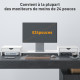 Dual Monitor Stand Riser with 2 Drawers, Adjustable Length and Angle, 116cm Monitor Riser for Laptop, Computer, PC, Small Printe