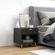 Elegant Bedside Table, with Drawer and Shelf - Black/Gold Tone