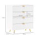 Elegant Four-Drawer Bedside Table - White