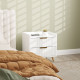 Elegant Two-Drawer Bedside Table - White