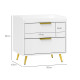 Elegant Two-Drawer Bedside Table - White