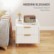 Elegant Two-Drawer Bedside Table - White