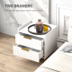 Elegant Two-Drawer Bedside Table - White