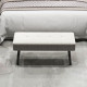 End of Bed Bench, Corduroy Bedroom Bench with Thick Padding and Steel Legs, Tufted Window Seat for Entryway, Living Room, Cream 