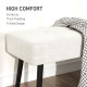 End of Bed Bench, Corduroy Bedroom Bench with Thick Padding and Steel Legs, Tufted Window Seat for Entryway, Living Room, Cream 