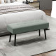 End of Bed Bench, Corduroy Bedroom Bench with Thick Padding and Steel Legs, Tufted Window Seat for Entryway, Living Room, Green