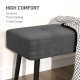 End of Bed Bench, Corduroy Bedroom Bench with Thick Padding and Steel Legs, Tufted Window Seat for Entryway, Living Room, Grey