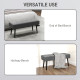 End of Bed Bench, Corduroy Bedroom Bench with Thick Padding and Steel Legs, Tufted Window Seat for Entryway, Living Room, Grey