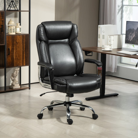 Ergonomic Office Chair, Heavy Duty Faux Leather Desk Chair with Tilt Function, Adjustable Height, 227kg 500LBS Swivel Computer C