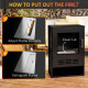 Ethanol Fireplace Stove with Shelf, Freestanding Bioethanol Fire, Indoor Ethanol Burner with 0.9 Litres Volume, Burns for Up to 