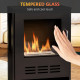 Ethanol Fireplace Stove with Shelf, Freestanding Bioethanol Fire, Indoor Ethanol Burner with 0.9 Litres Volume, Burns for Up to 