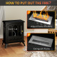 Ethanol Fireplace Stove, Freestanding Bioethanol Fire, Indoor Ethanol Burner with 0.9 Litres Volume, Burns for Up to 3.3 Hours, 
